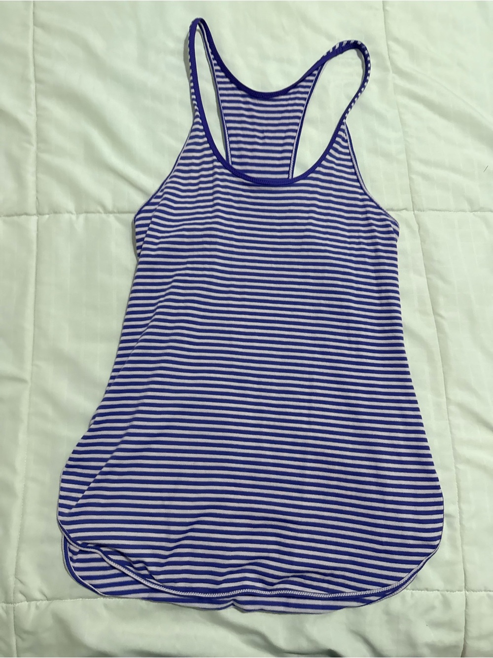 lululemon athletica Purple and White Striped Racerback Tank